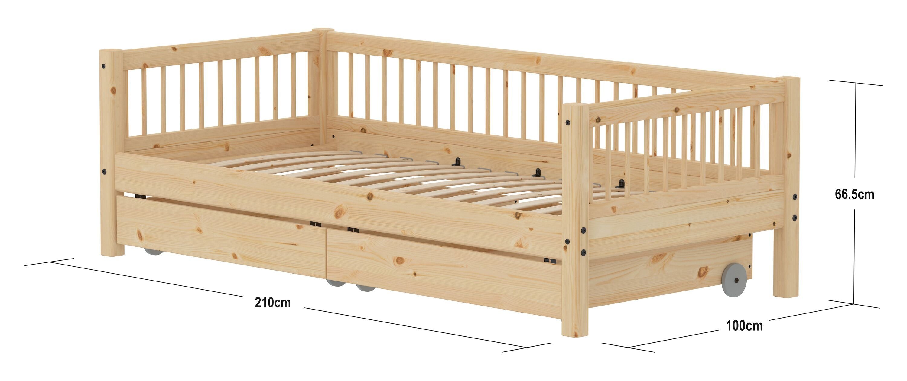 CLASSIC TB AS bars 2 Schublade natur - Natur / B: 100.0 cm x T: 210.0 cm x H: 67.0 cm