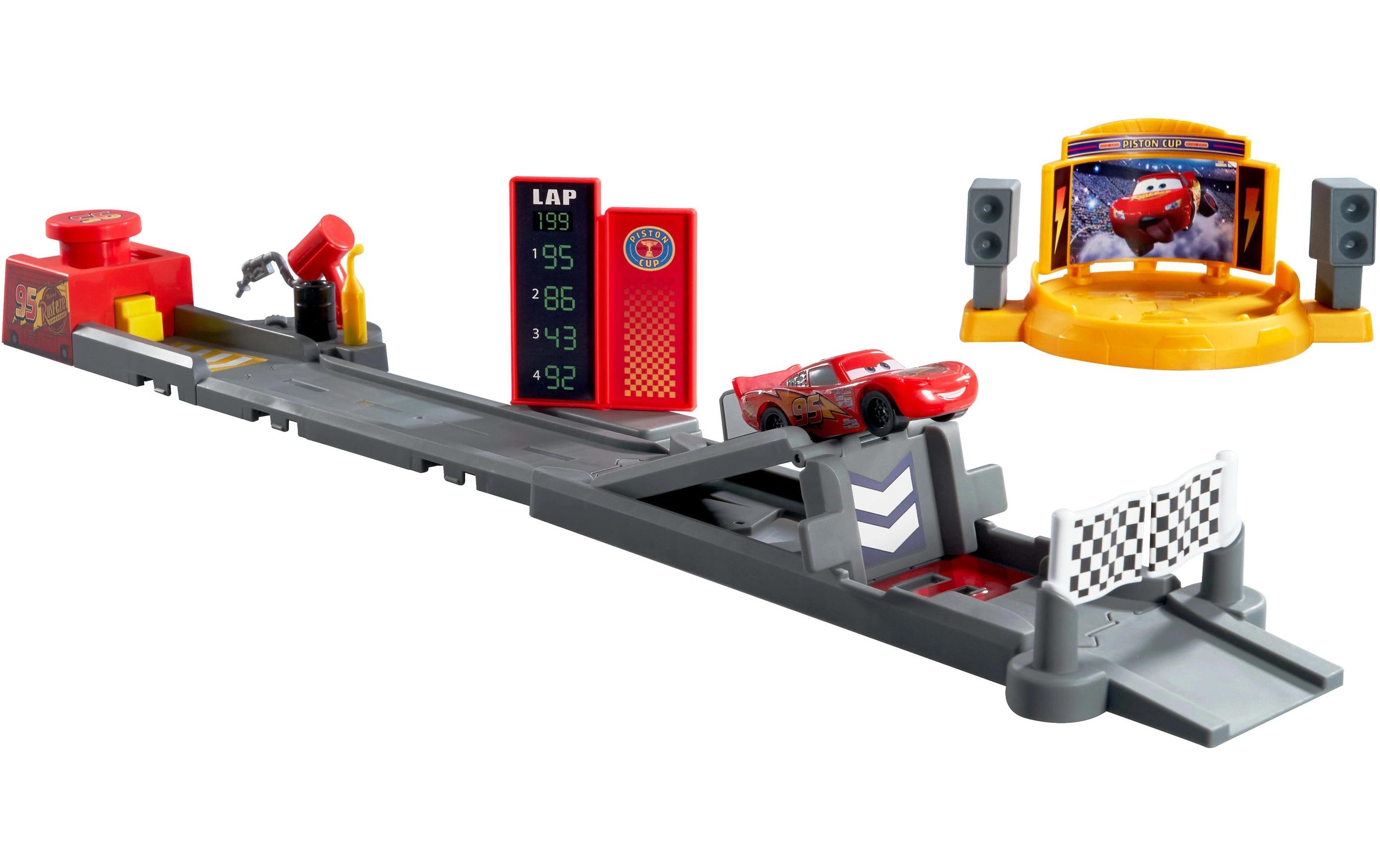 Disney Cars Piston Cup Sprung- und Stunt-Renn-SpielsetSpielset mit dem Lightning McQueen Spielzeugauto