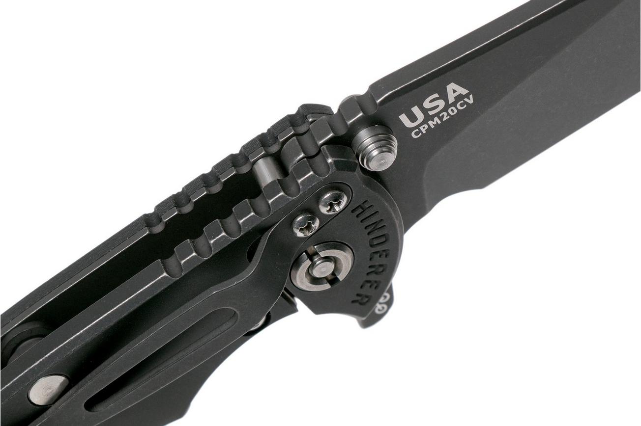 Rick Hinderer XM18 3,5” Slicer CPM 20CV Battle Black DLC, Black G10, zakmes
