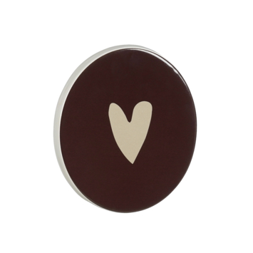 Muurdecoratie hart paars - l11,5xb10xh1,5cm
