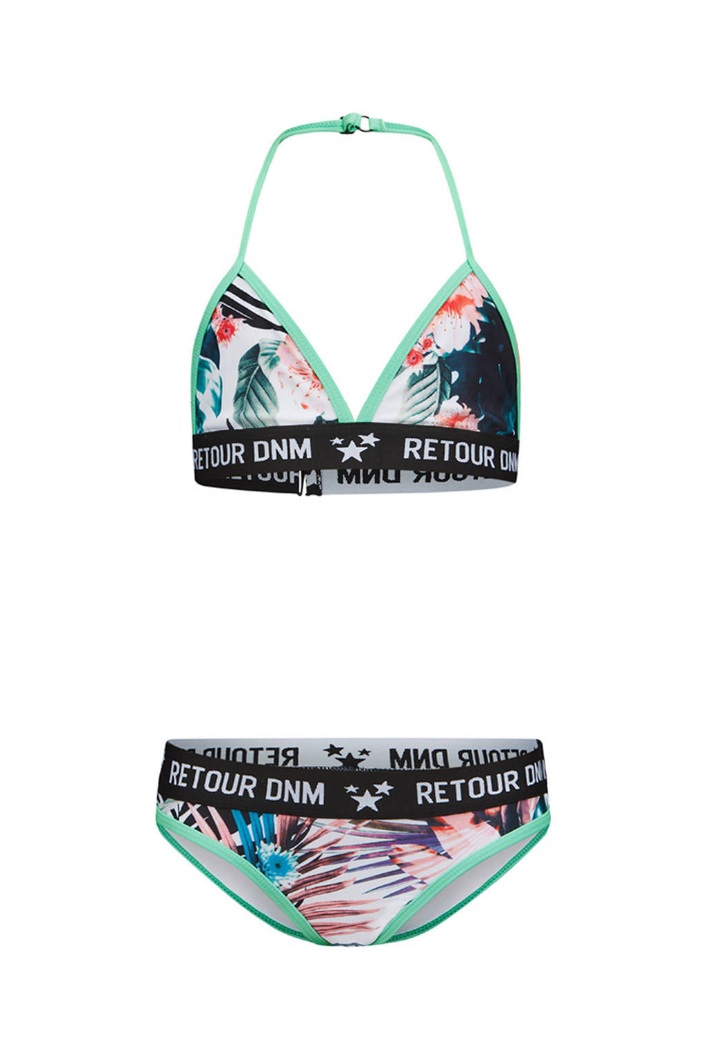 triangel bikini Lavina groen/zwart/roze