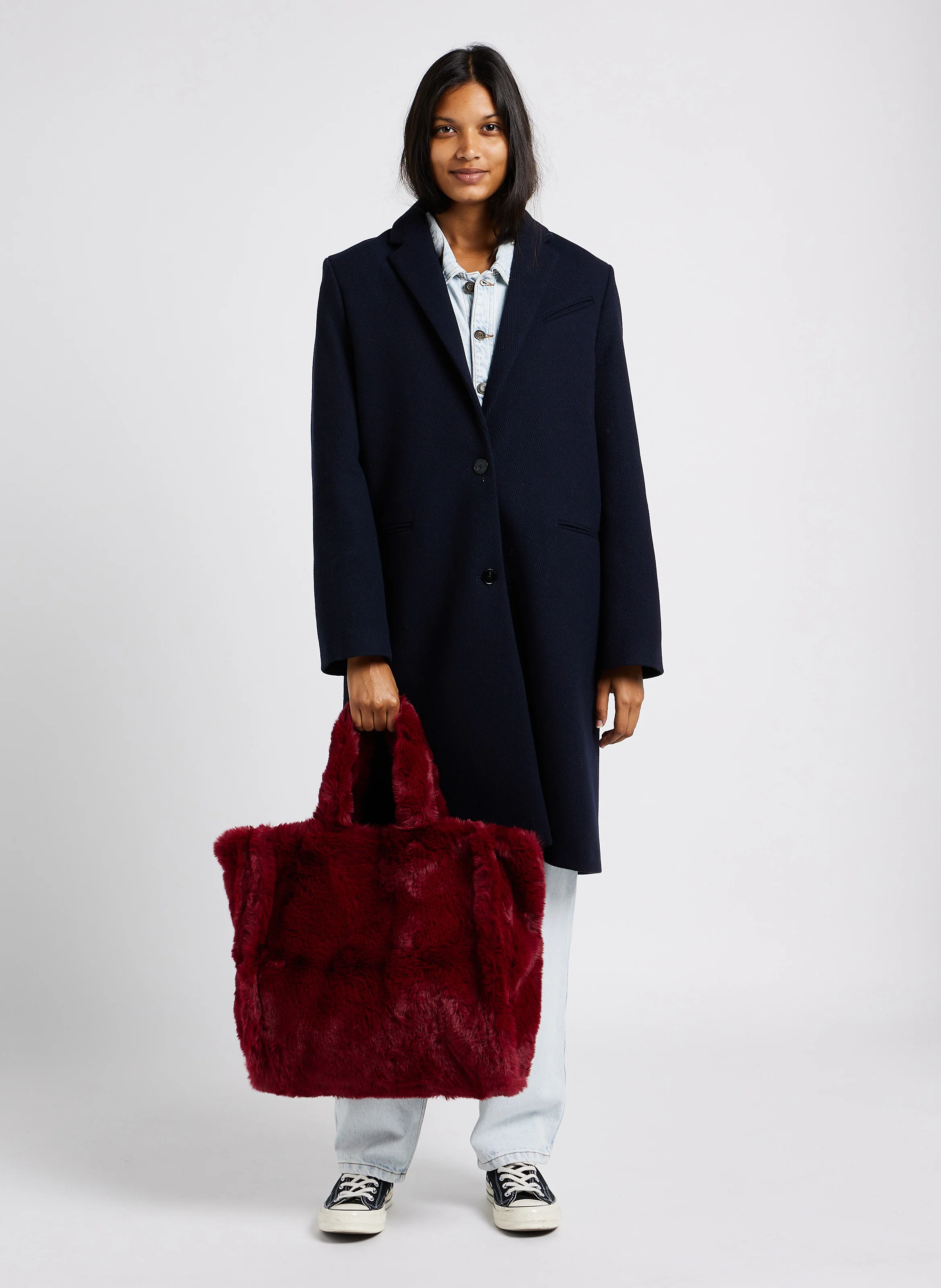 Sac en fourrure synthétique| Rouge