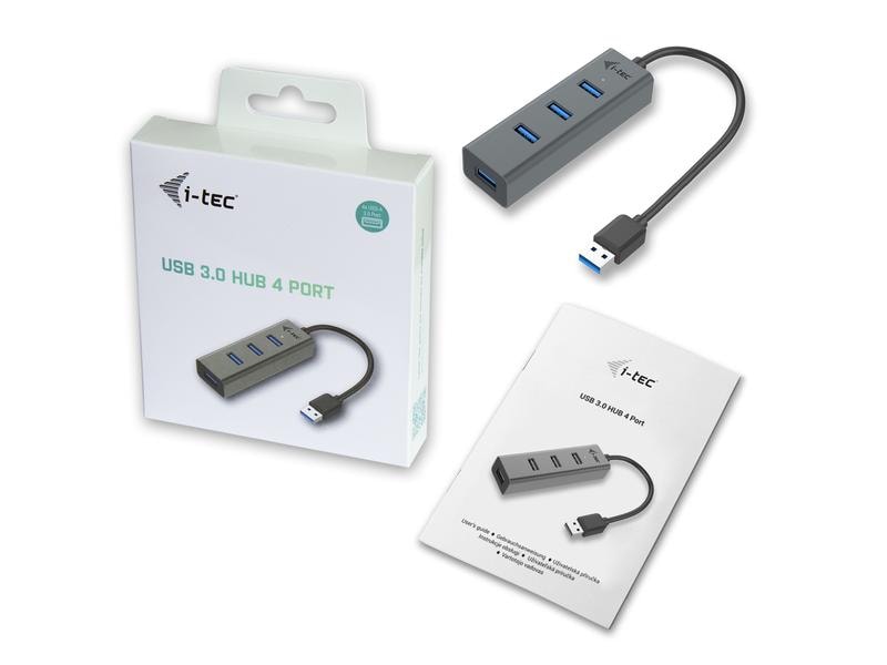 i-tec USB-Hub USB-A Metal 4x USB 3.0 4-Port USB-Hub mit Metallgehäuse