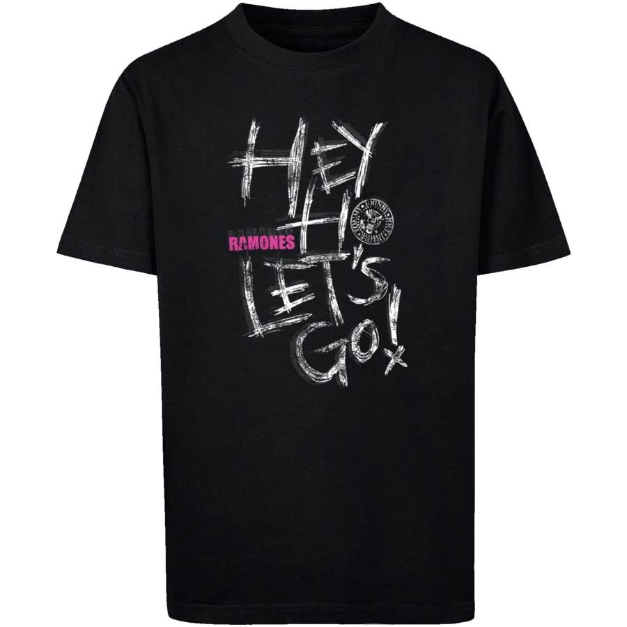 F4NT4STIC T-Shirt Ramones Rock Musik Band Hey Ho Let's Go schwarz