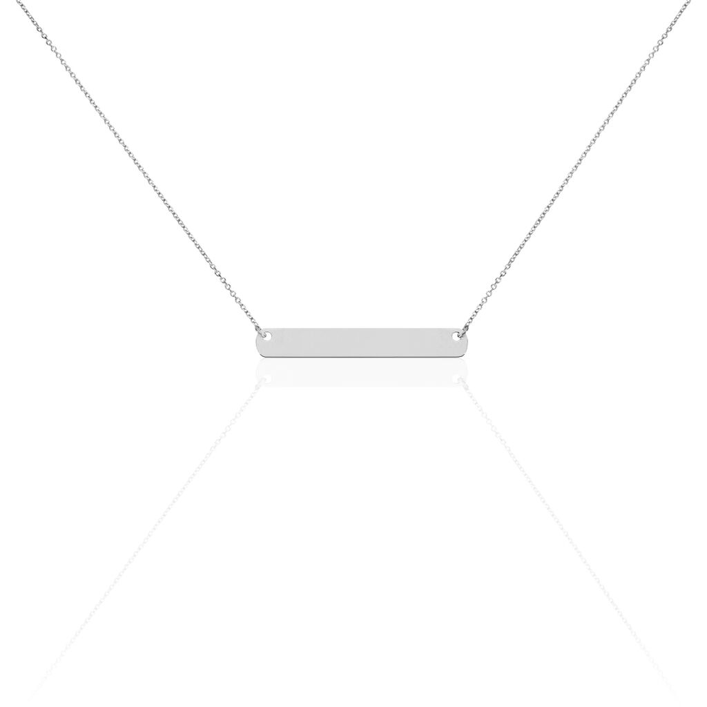 Collier Barrette Gravable Or Blanc