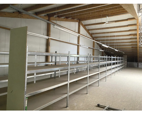 Zware boutloze stellingkast Kaiserthal, verzinkt, 180x160x60 cm, 4 houten legborden, draagvermogen 1000 kg