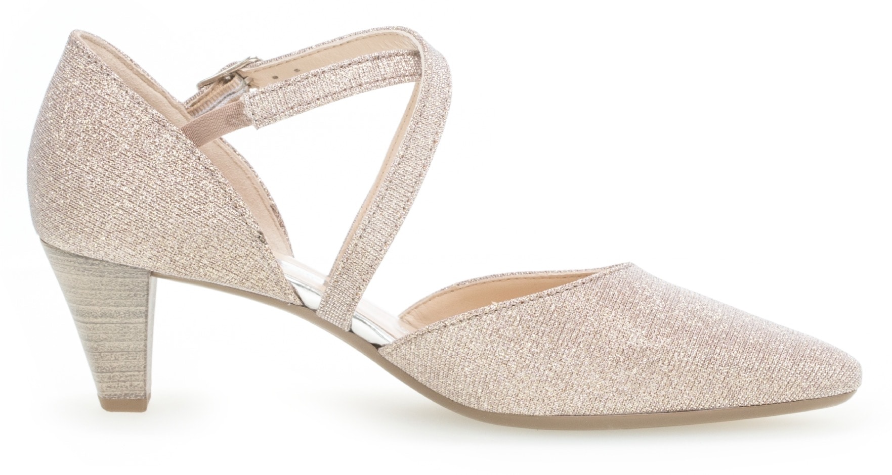 Gabor Spangenpumps  , Abendschuh, Brautschuh, Trichterabsatz in Glitzer-Optik