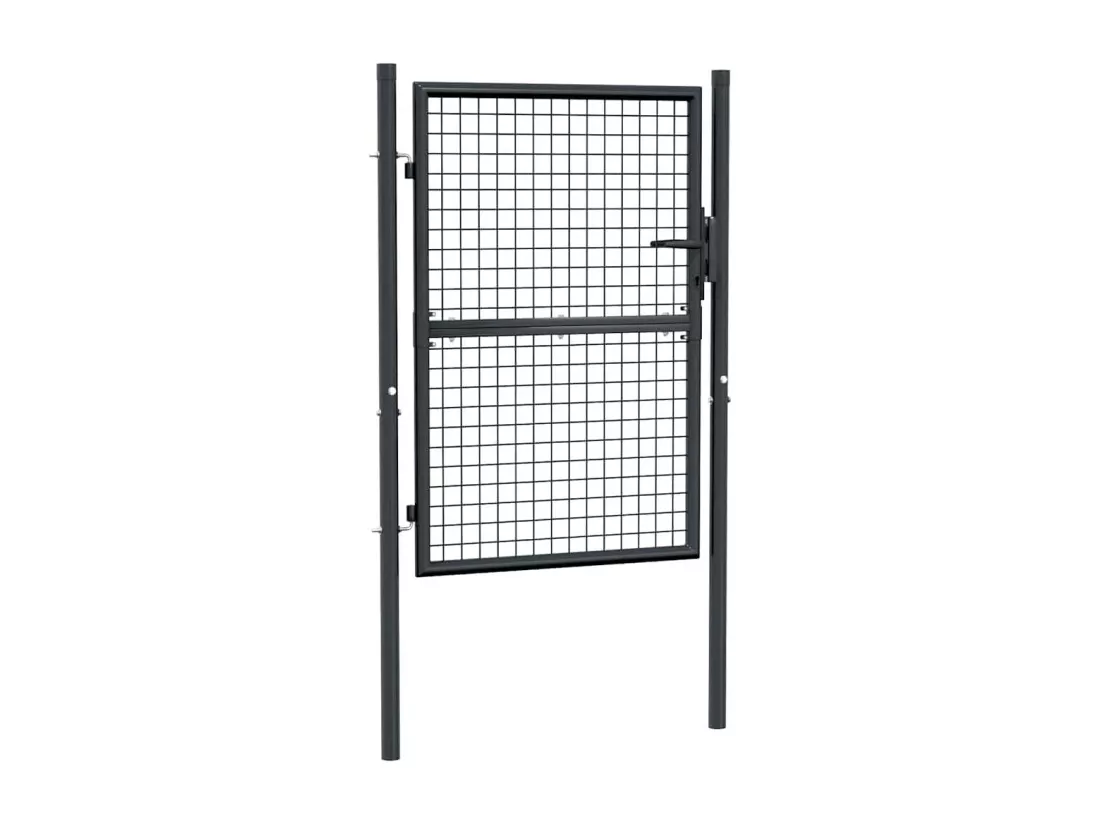 Portail en maille de jardin Acier galvanisé 100 x 175 cm Gris