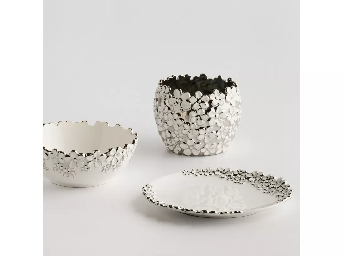 Plateau Décoratif Flosales Blanc Moyen 2.5 x 31