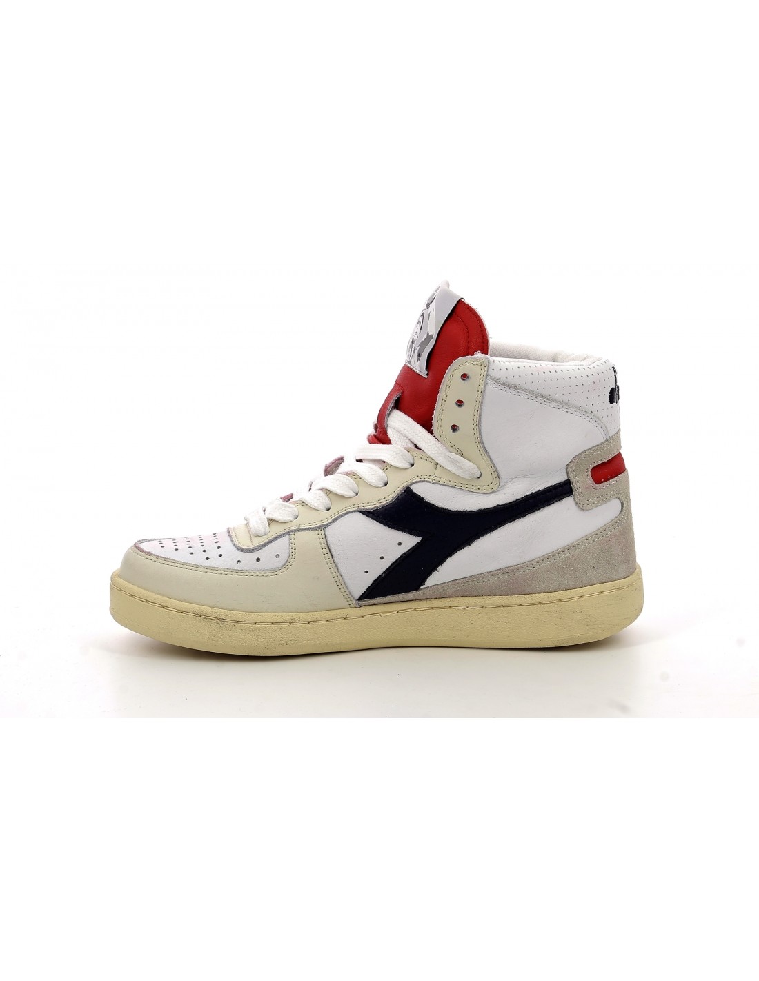 diadora heritage Sneakers Homme Mi Punch Blanc/Rouge/Noir