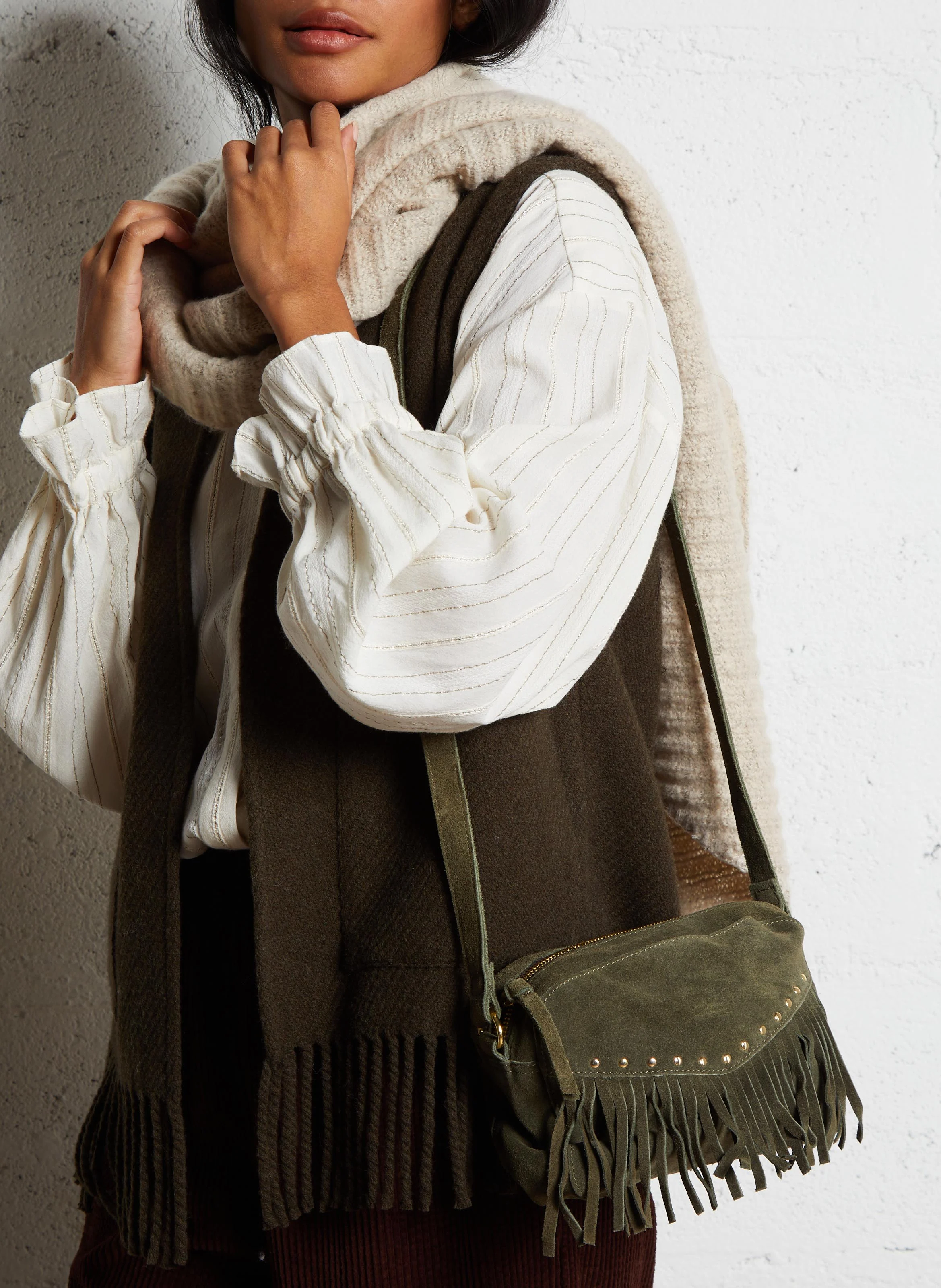 NILLA - Sac bandoulière en cuir | Vert