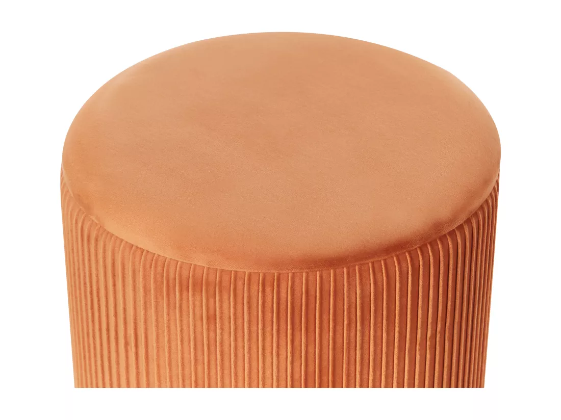 Set de 2 poufs en velours orange avec rangement MIRAMAR