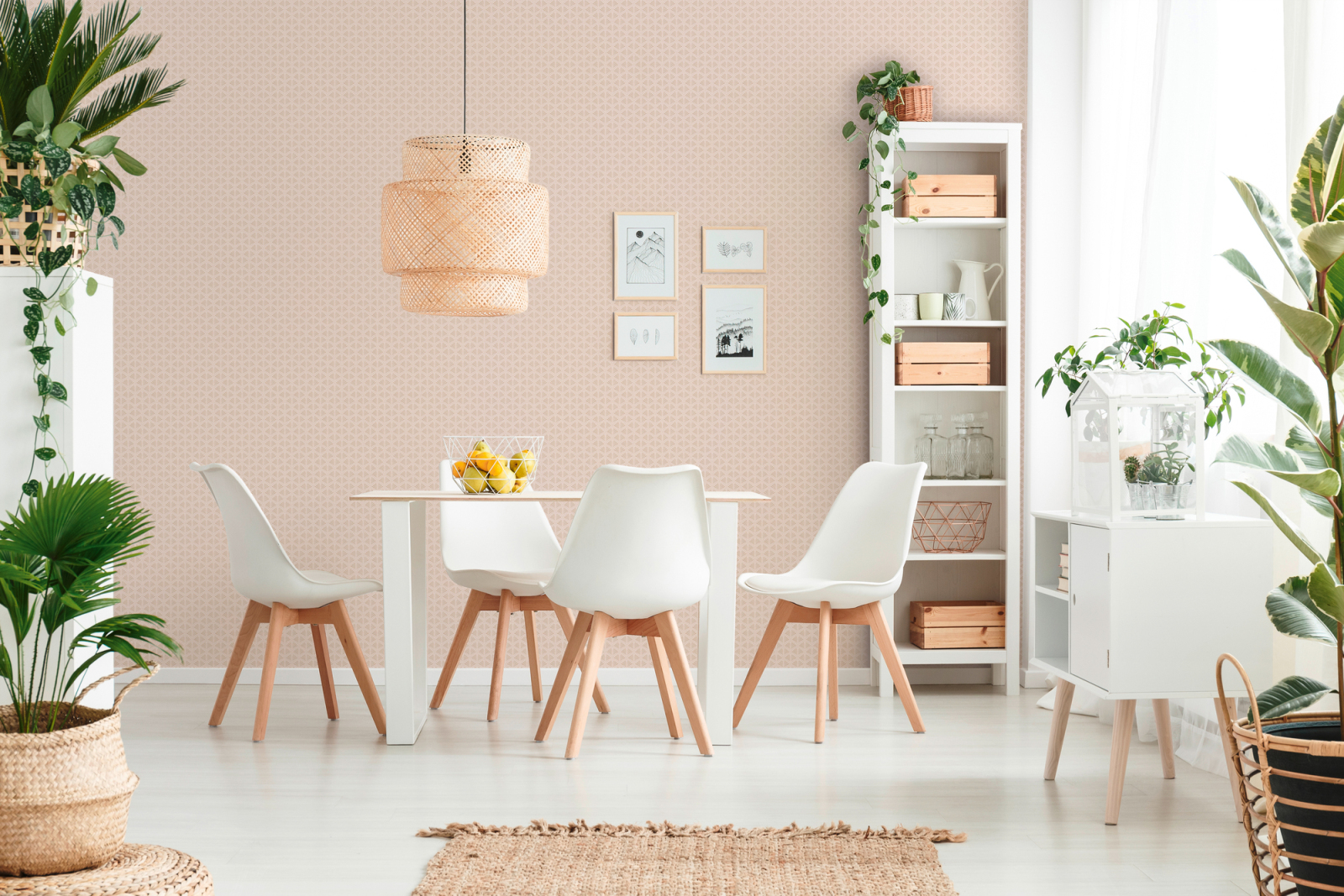 Vliestapete - rosa-beige - Grafik - 10 Meter