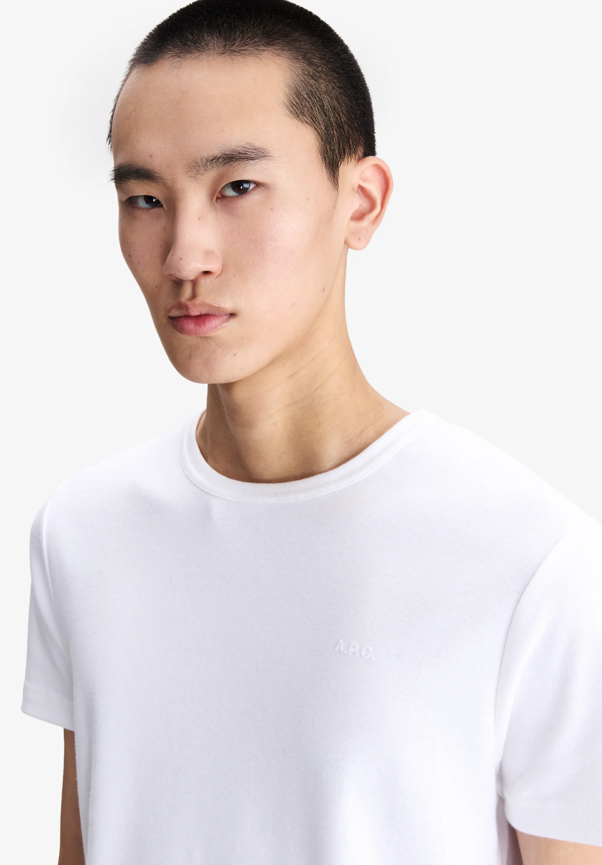 T-shirt blanc à micro logo A.P.C. - Blanc