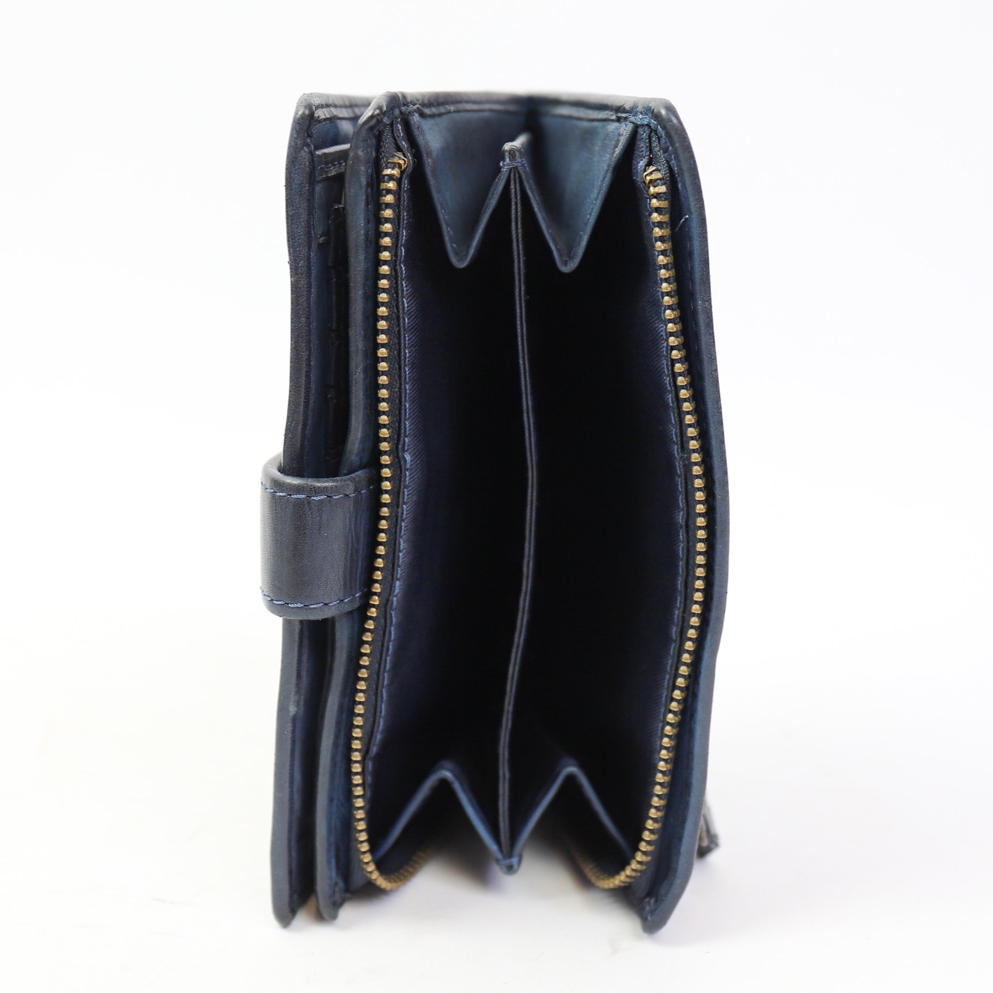 Portemonnee 'Sanne' donkerblauw studs Donkerblauw