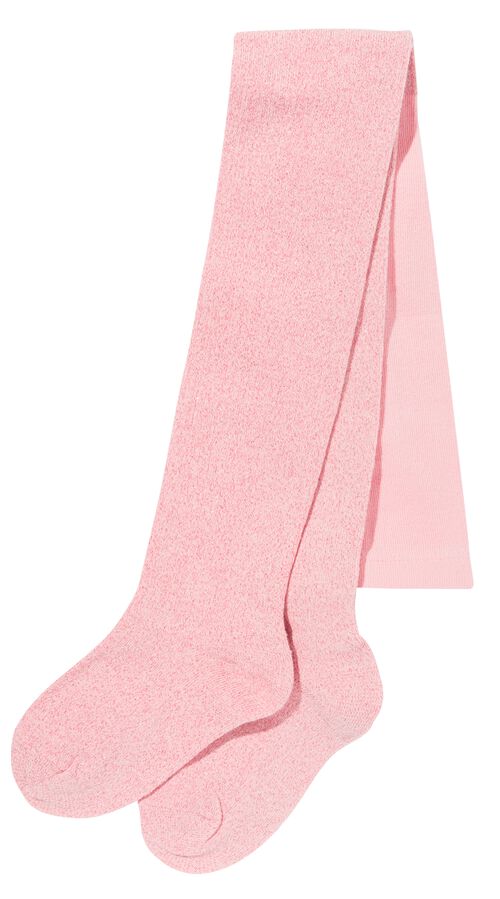 2 paires de collants épais enfant avec coton rose