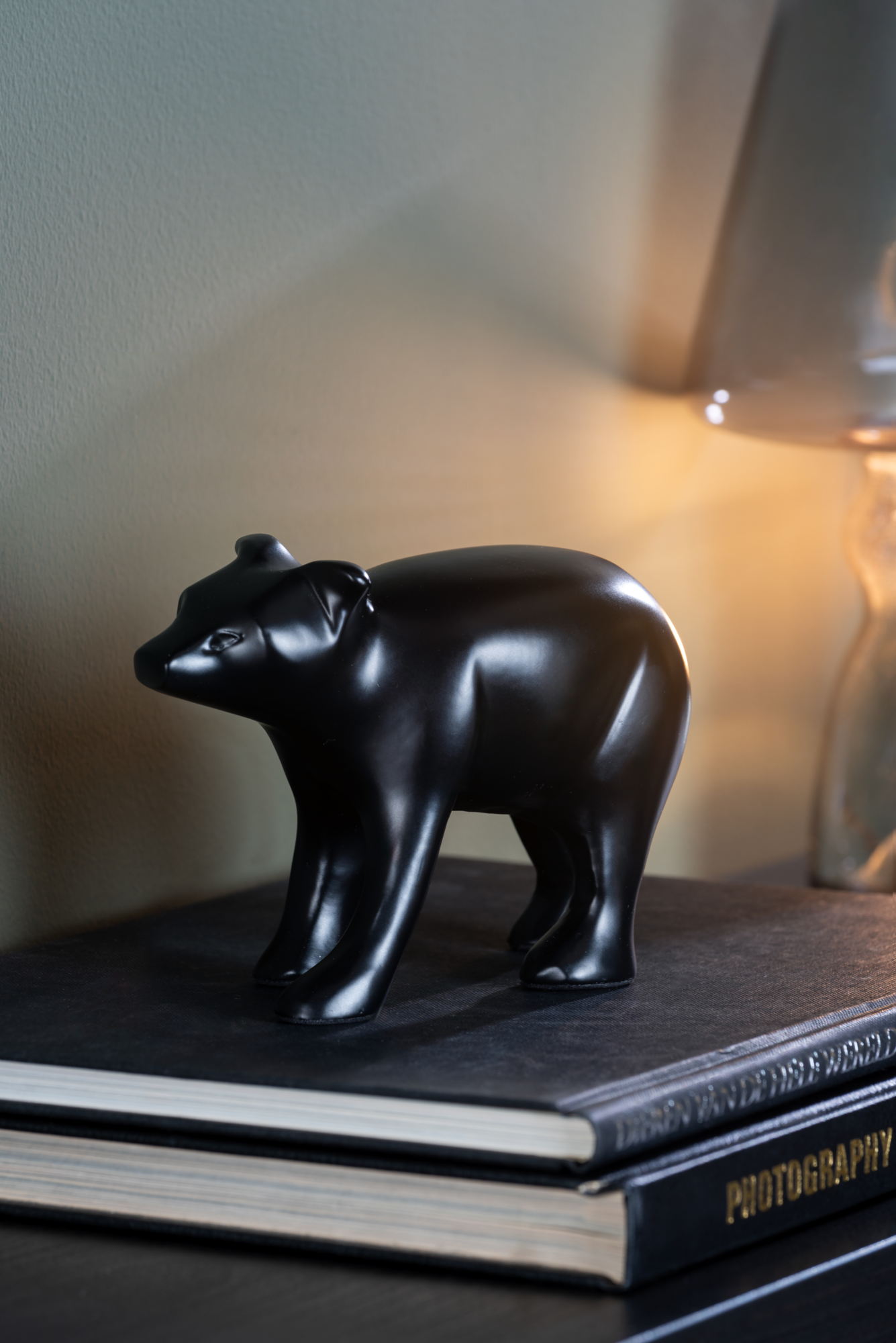 Statue Bear metal gold plated