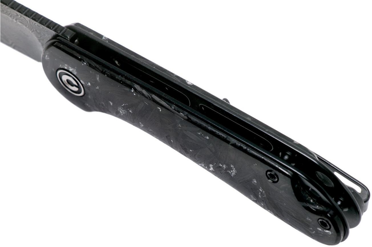 Civivi Elementum C907C-DS2 Damascus, Shredded Silver Carbonfiber zakmes