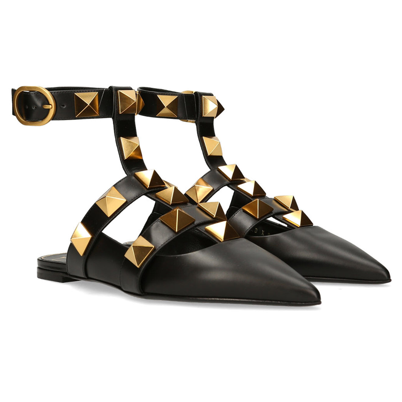 Valentino Ballerines en Cuir Roman Stud noires