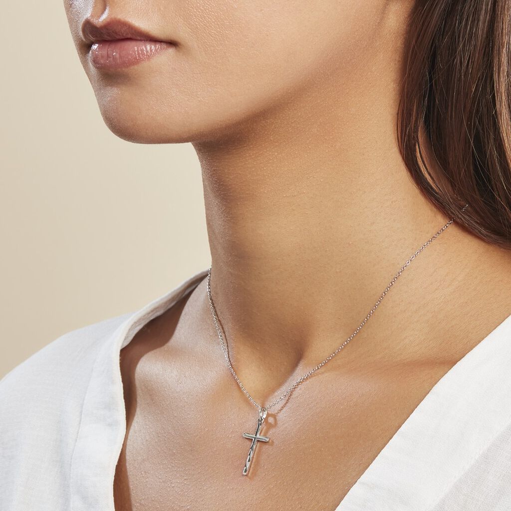 Pendentif Desilia Ciselée Argent Blanc
