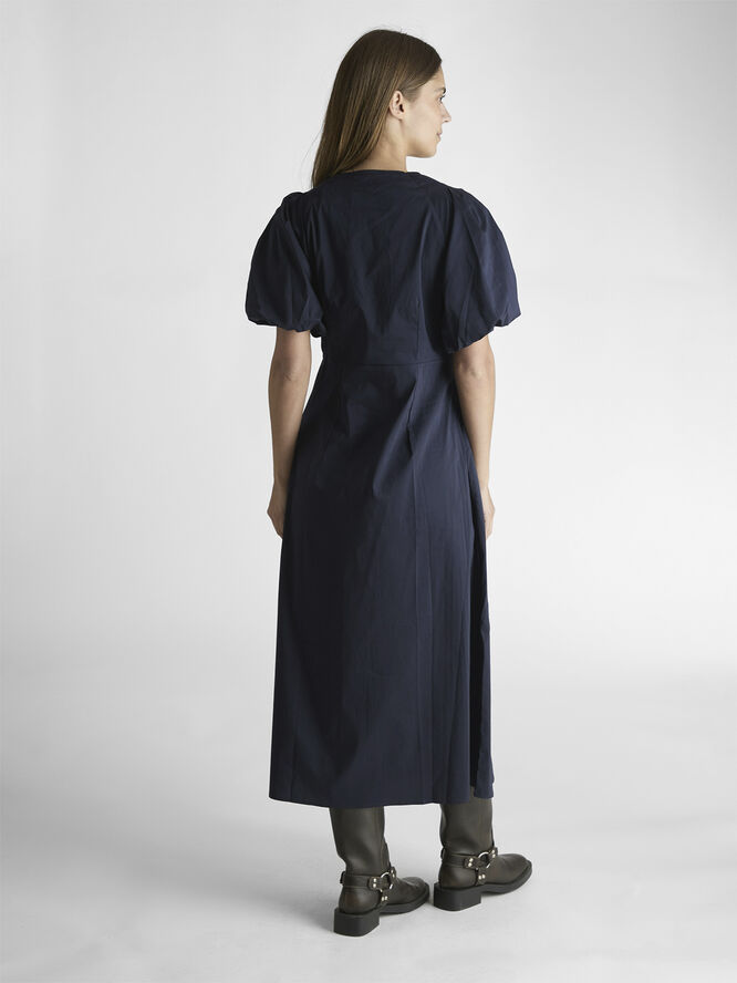 Neo Noir Illana Poplin Dress Navy