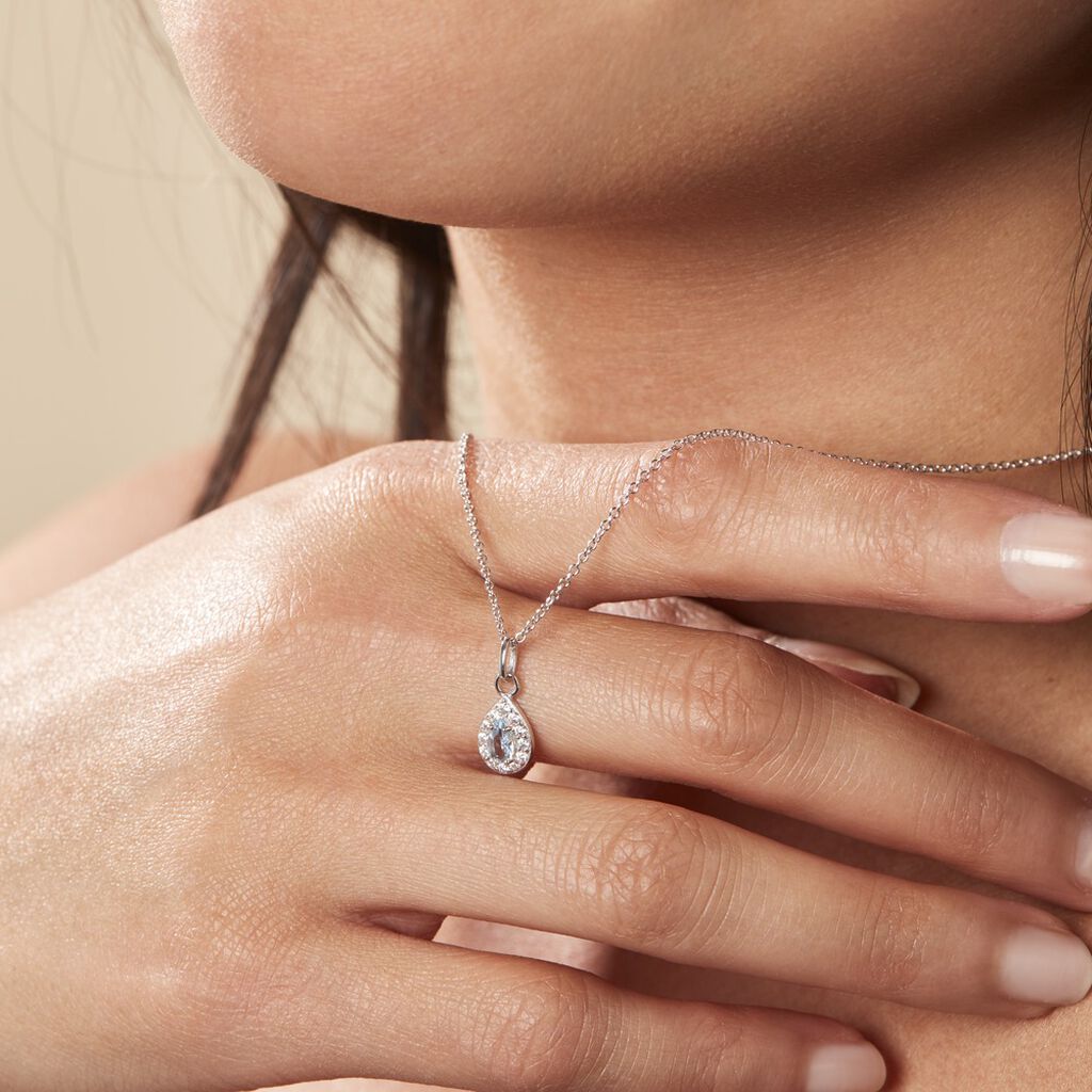 Collier Argent Blanc Tania Oxydes De Zirconium