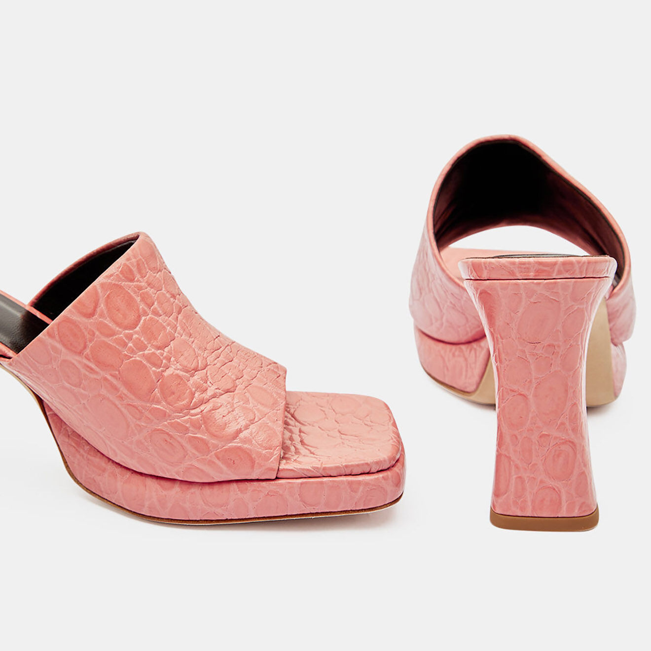 By Far Mules en Cuir Beliz roses - Talon 9.5 cm