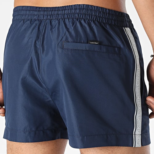 Short De Bain A Bandes Short Drawstring 0811 Bleu Marine