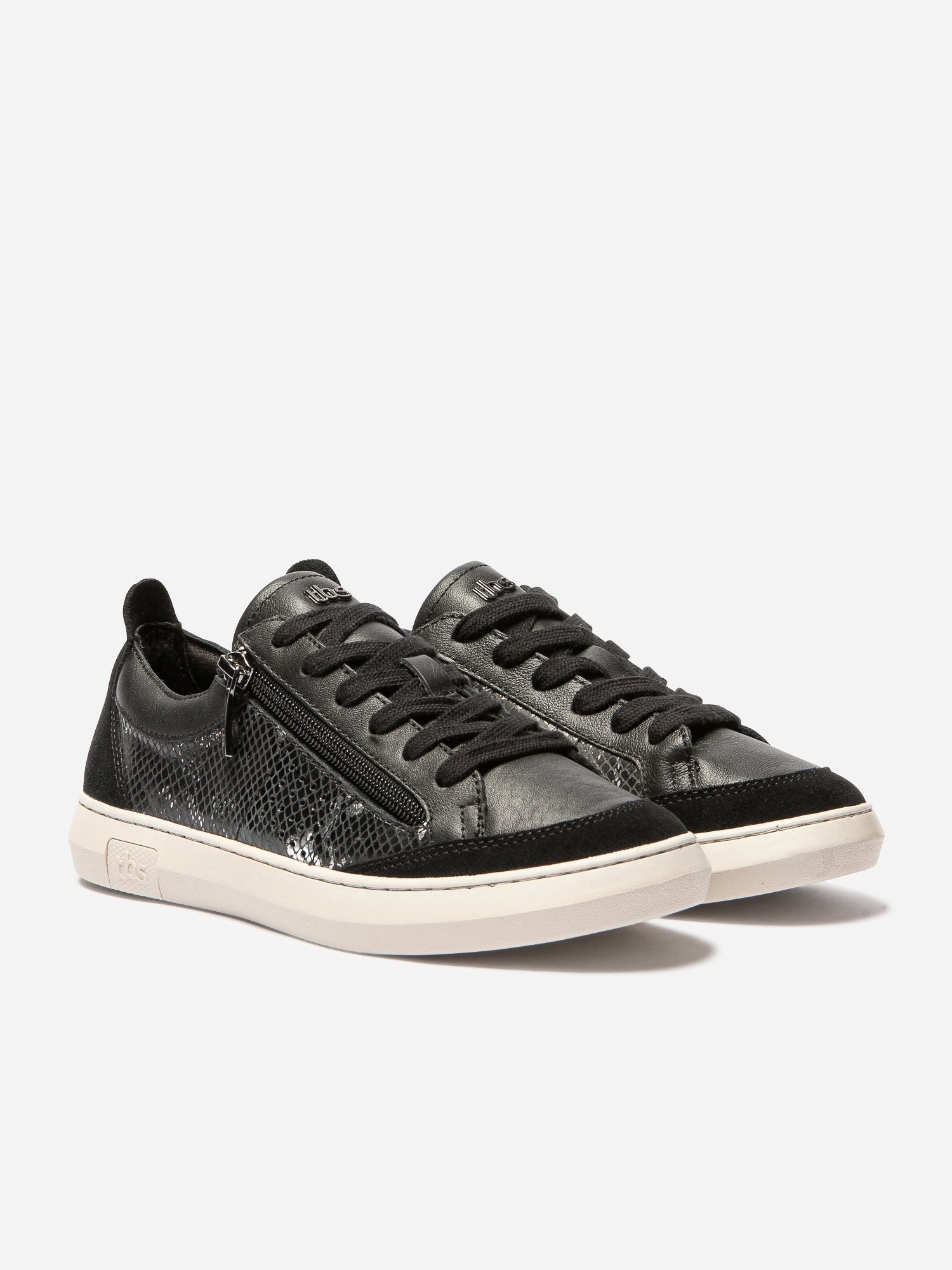 Baskets Femme Confort Purefoam Zippées Cuir Noir