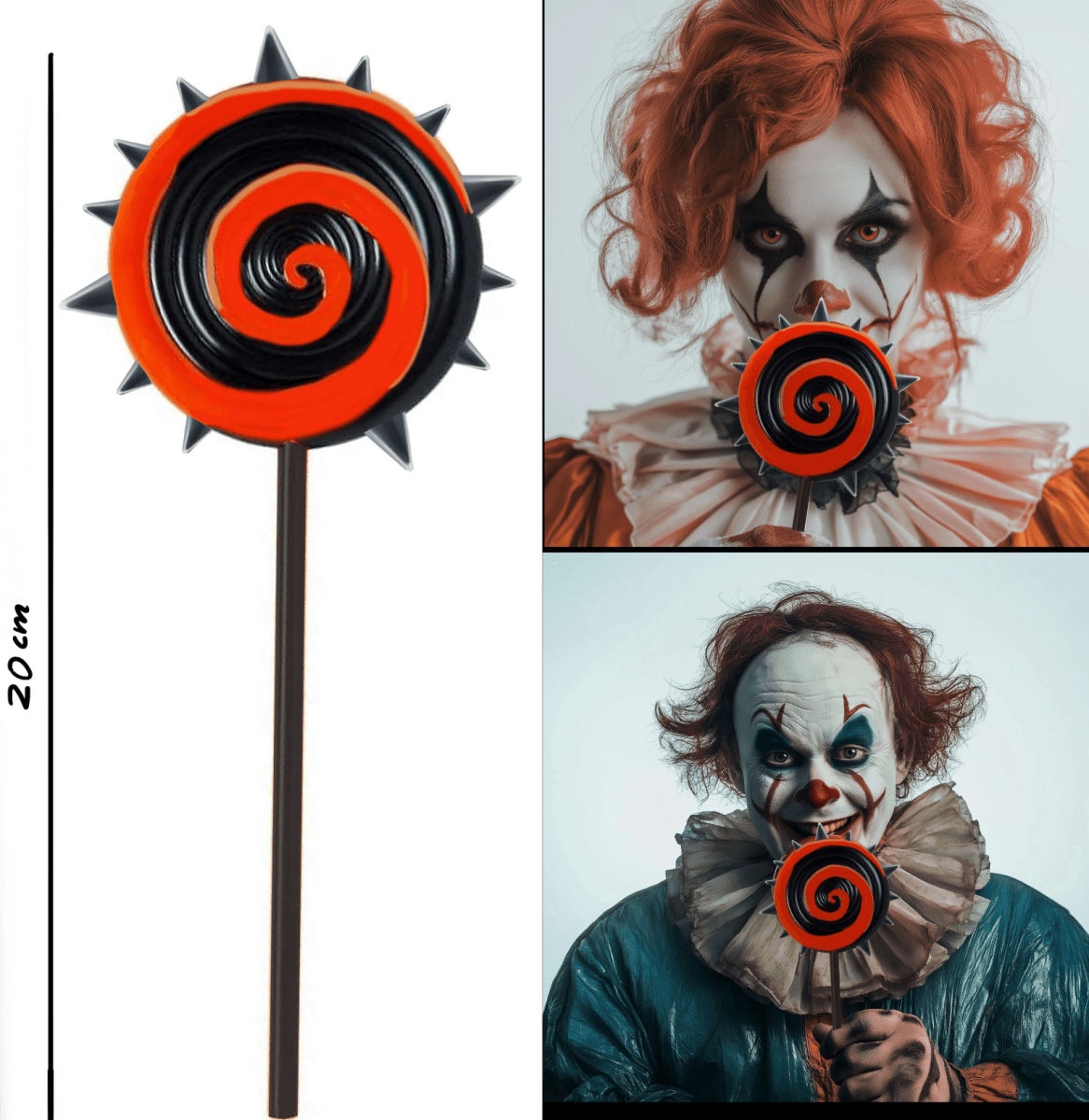 Halloween Nep Lolly Zwart Oranje 20cm