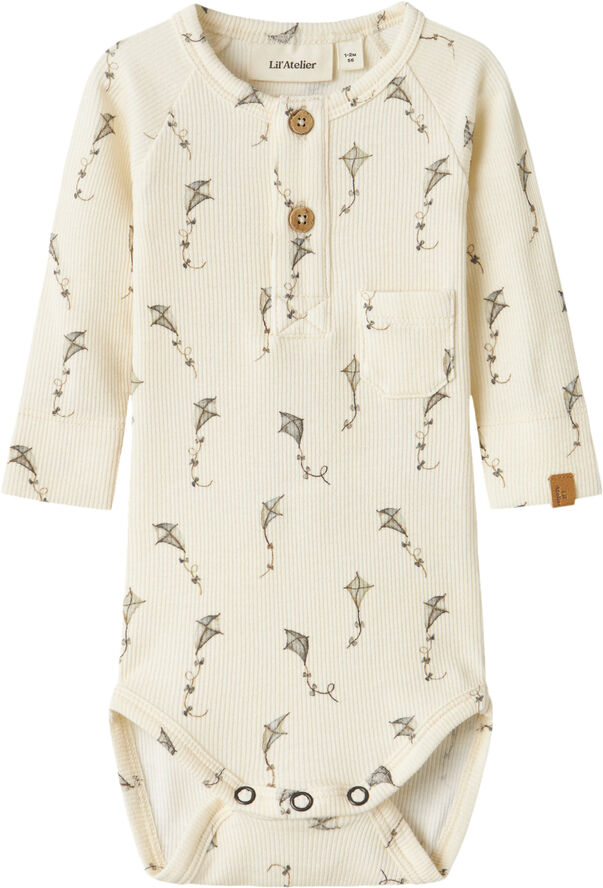 Lil' Atelier NBMGAVO ELM LS SLIM BODY LIL NOOS Turtledove/kites
