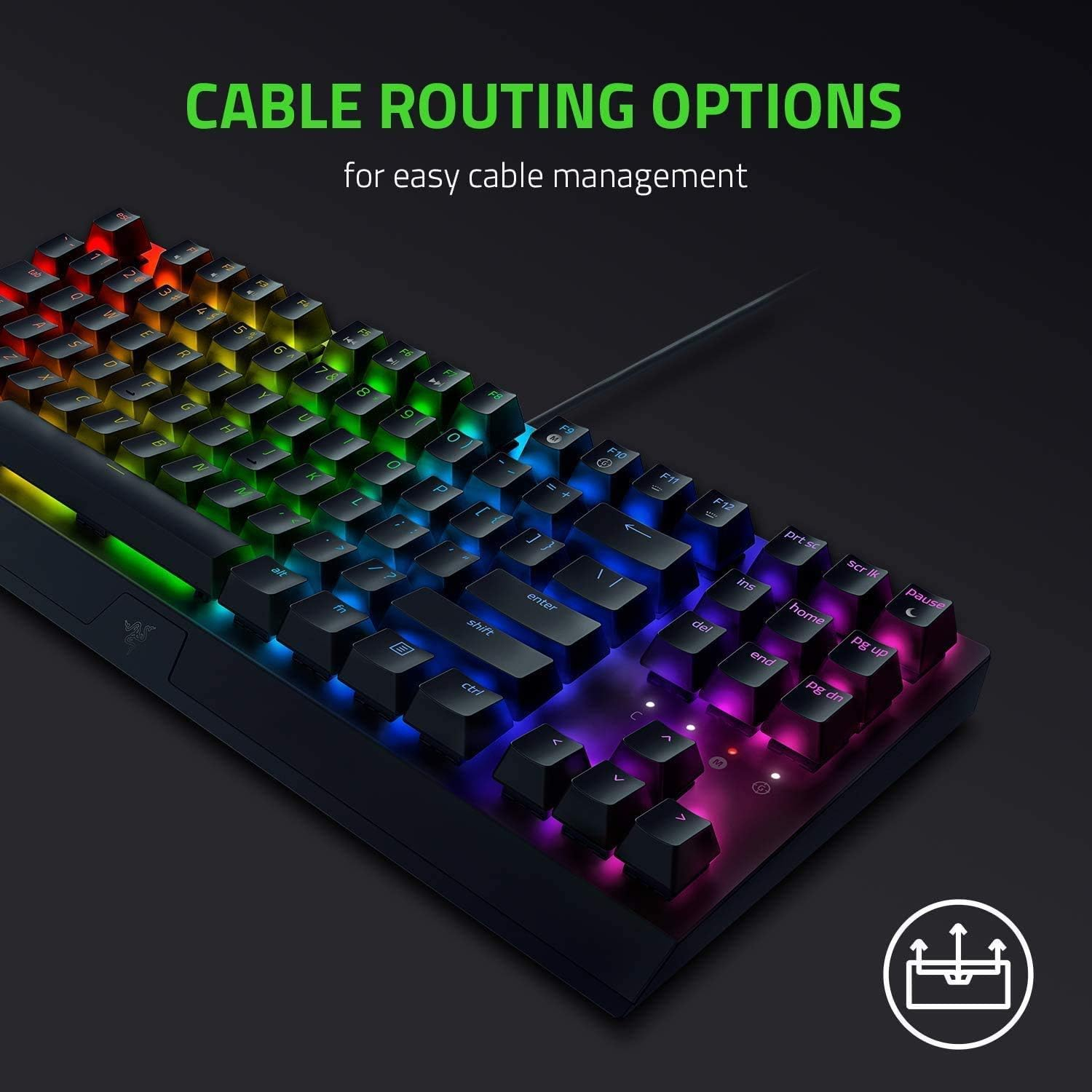 BlackWidow V3 TKL Mechanische Gaming Tastatur Keyboard US Layout mit RGB Hintergrundbeleuchtung Yellow Switches (RZ03-03491800-R3M1) - Schwarz