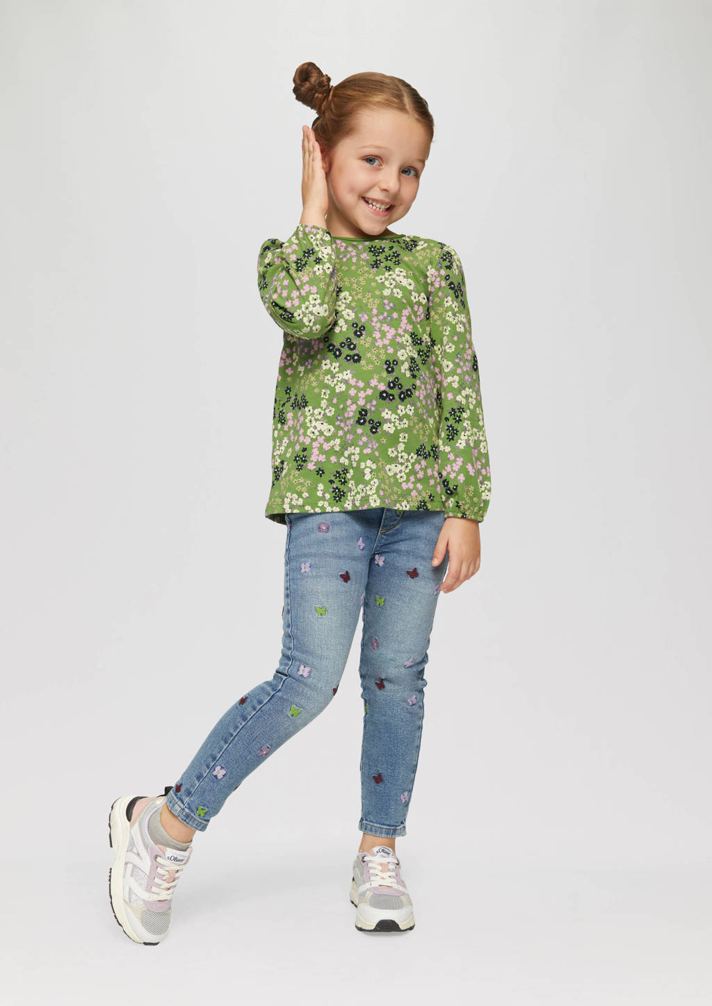 s.Oliver gebloemde longsleeve groen