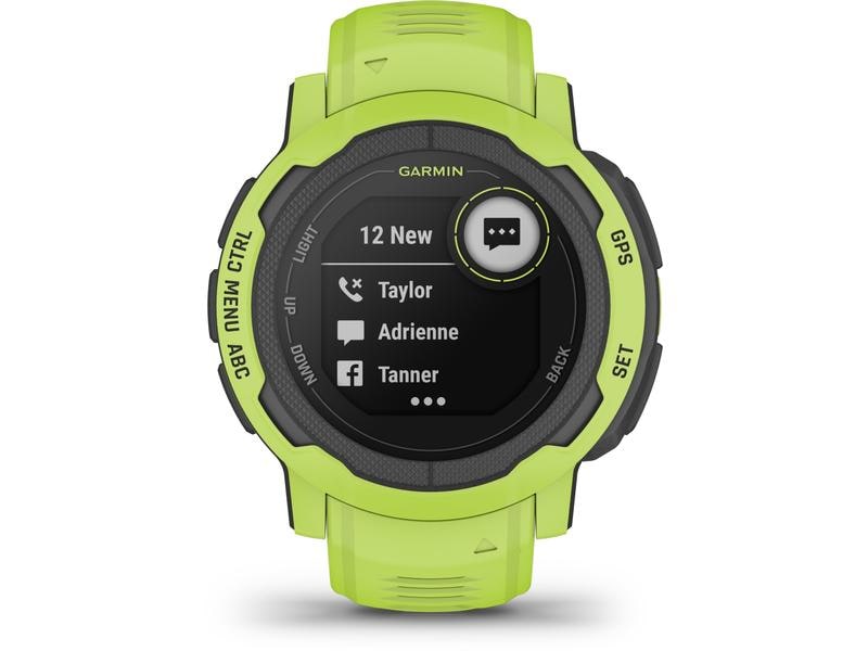GARMIN Sportuhr Instinct 2, Limettengrün/Schwarz Multisportuhr für In- und Outdoor
