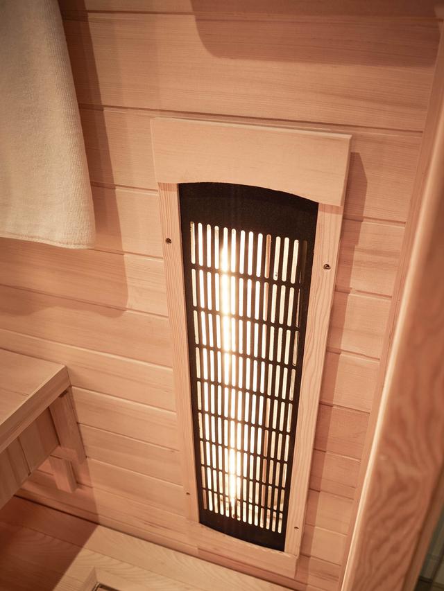 Infrarot-Gesundheitskabine für Zuhause, mit Ambientebeleuchtung und Bluetooth Radio, Größe S, 90 x 90 cm