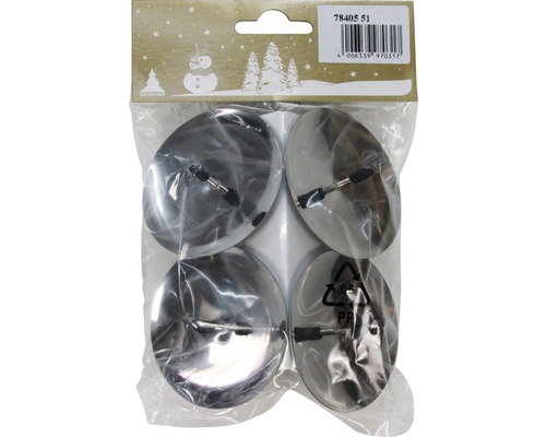 Metalen kaarsenhouder, kaarsenschotel, Ø 6 cm, zilver, 4 stuks.