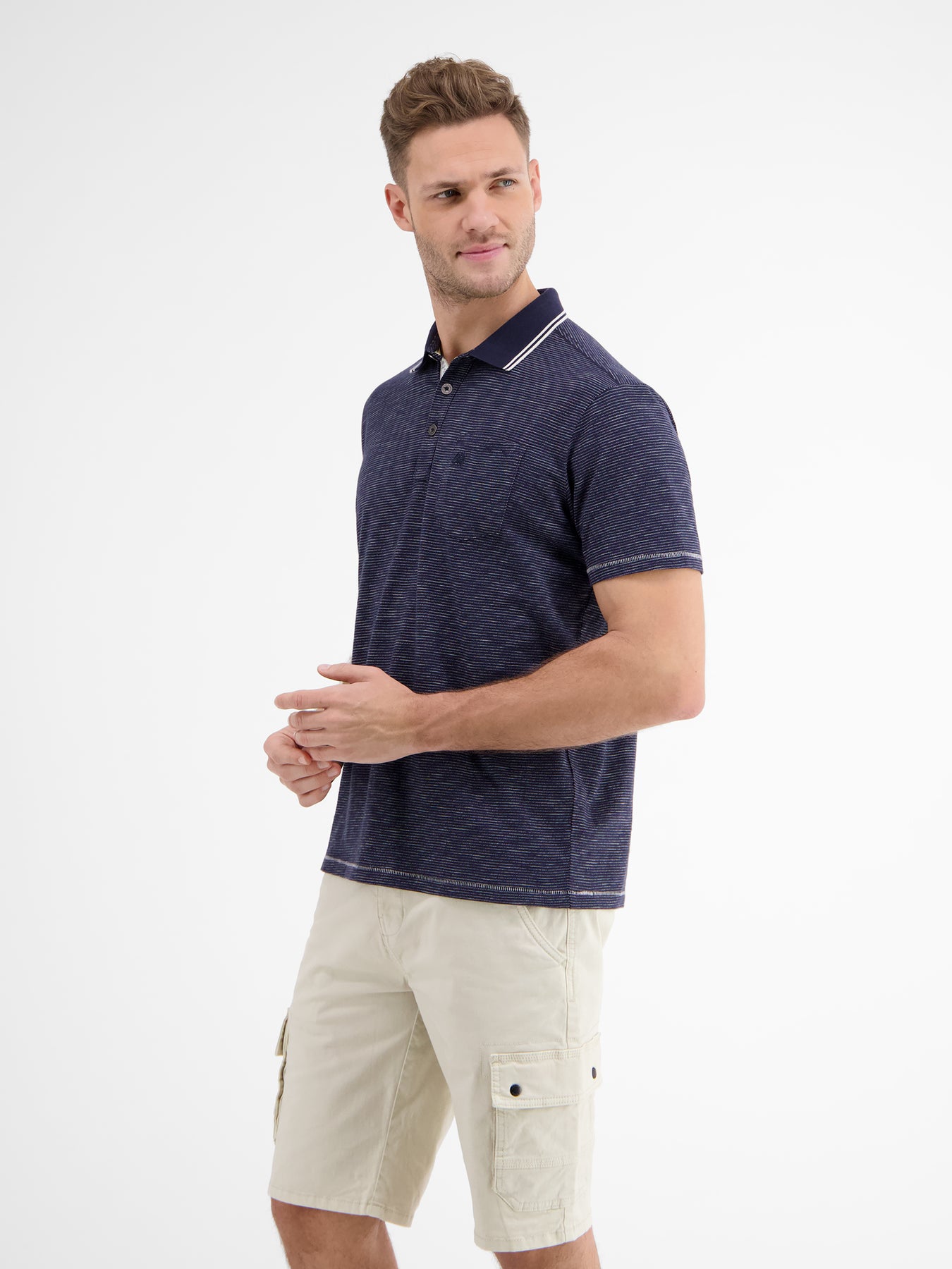 Poloshirt mit Finelinerstreifen