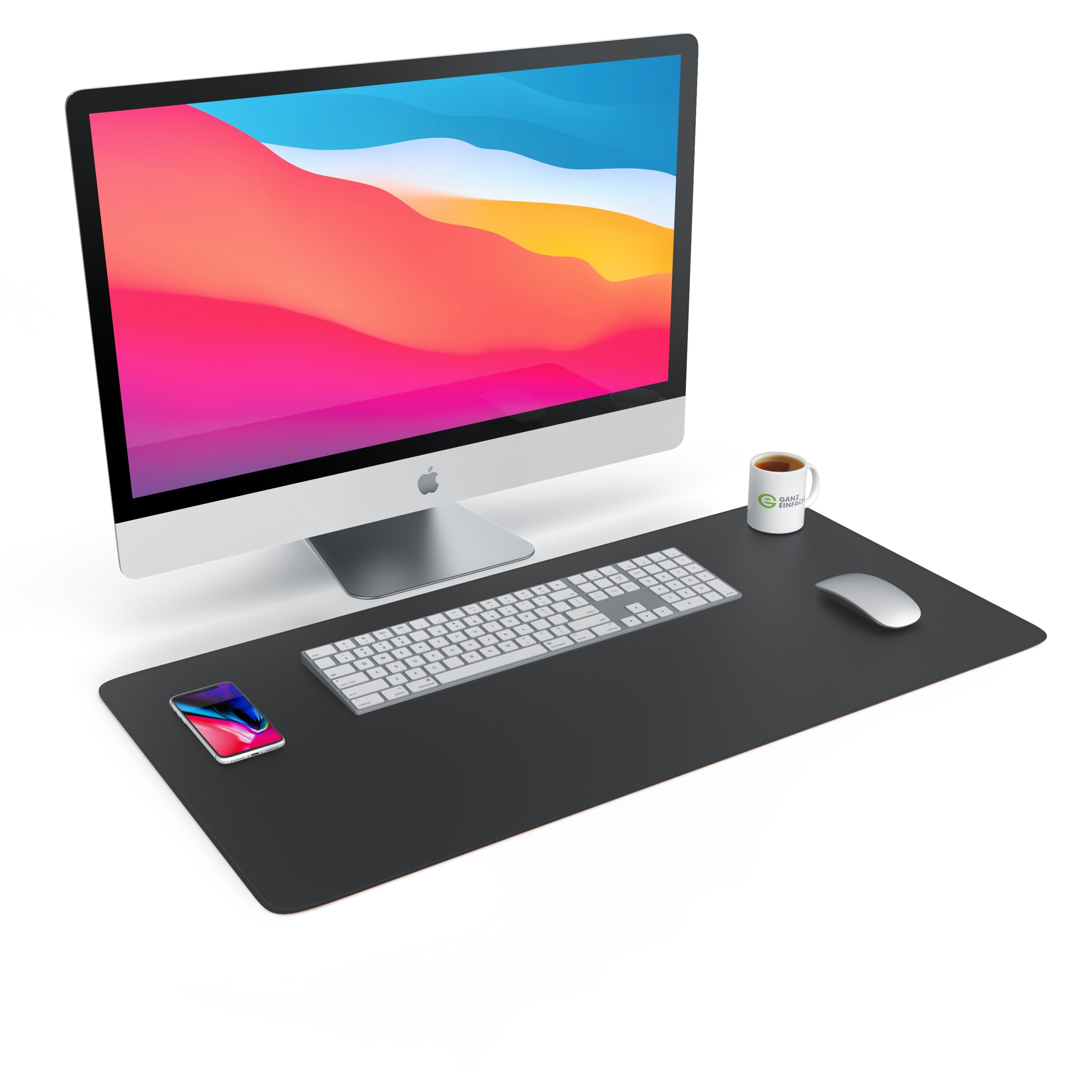 CSL Mauspad, XXL 800 x 400 x 3 mm Schreibtischunterlage, XXL Mousepad / Rutschfest, schwarz