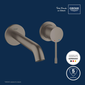 Grohe Colours  wastafel inbouwkraan Essence New M 2-gats grafiet