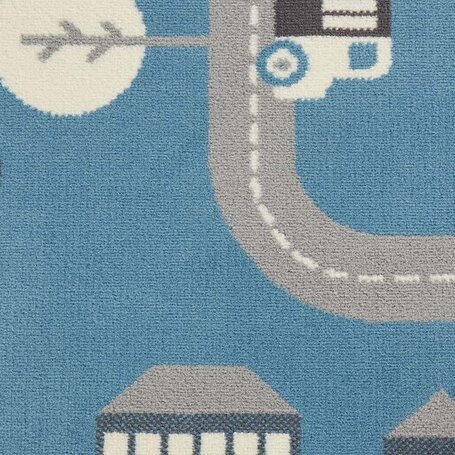 Vloerkleed Kids Town - Blauw