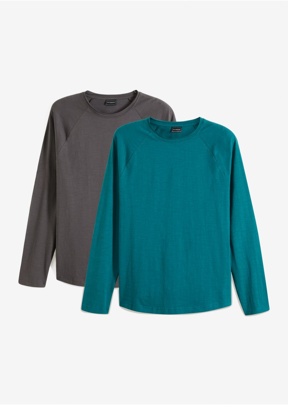 Lot de 2 T-shirts manches longues en coton flammé