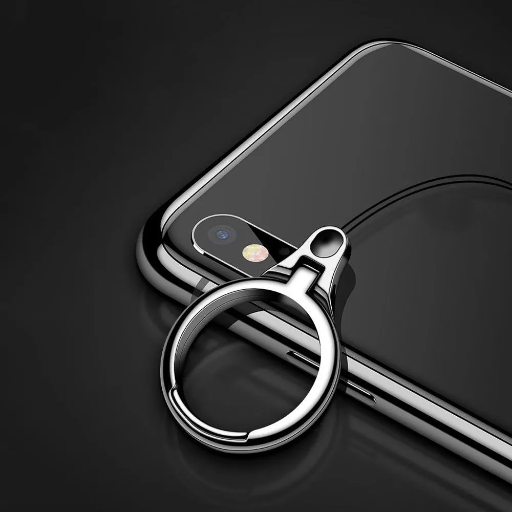 (13cm) Universal Handy Kette Phone Charms Schmuck Anhänger Handgelenkschlaufe mit Finger Griff Ring Halterung - Silber