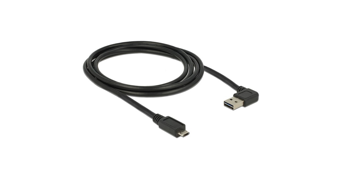 DeLOCKEASY-USB-A 2.0 male > EASY-USB Micro-USB-B 2.0 male  kabel  (Zwart, 2 meter)