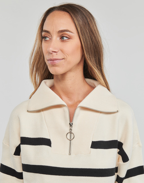 Vero Moda - VMSABA STRIPE LS HIGHNECK BLOUSE GA NOOS - Beige