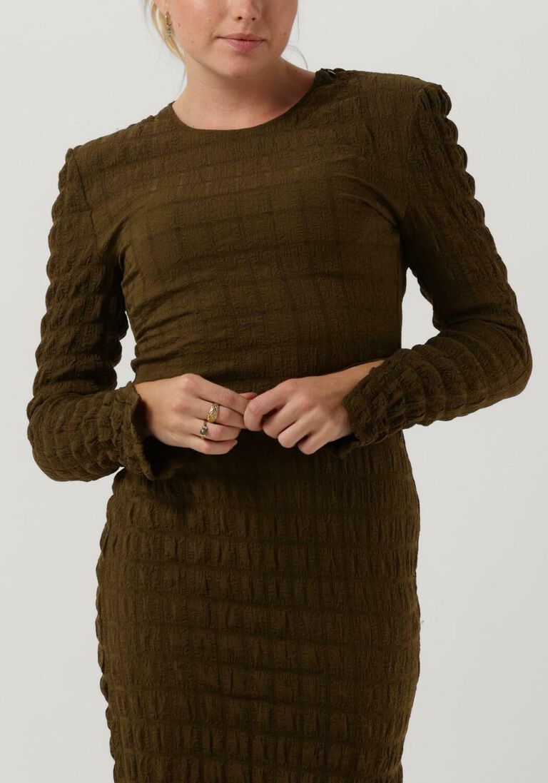 GESTUZ groene gestuz midi jurk alleny dress