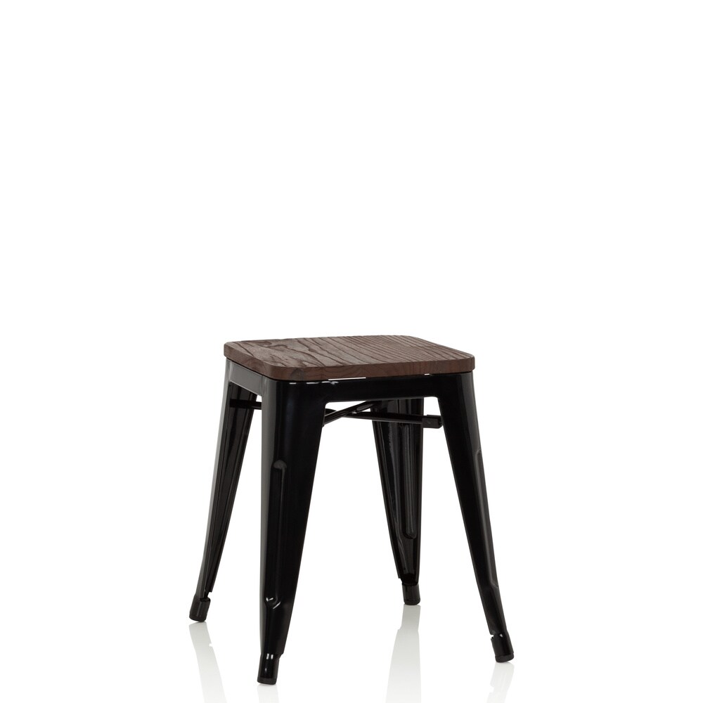 Bistrohocker VANTAGGIO W Stahl / Ulmenholz ohne Armlehnen hjh OFFICE