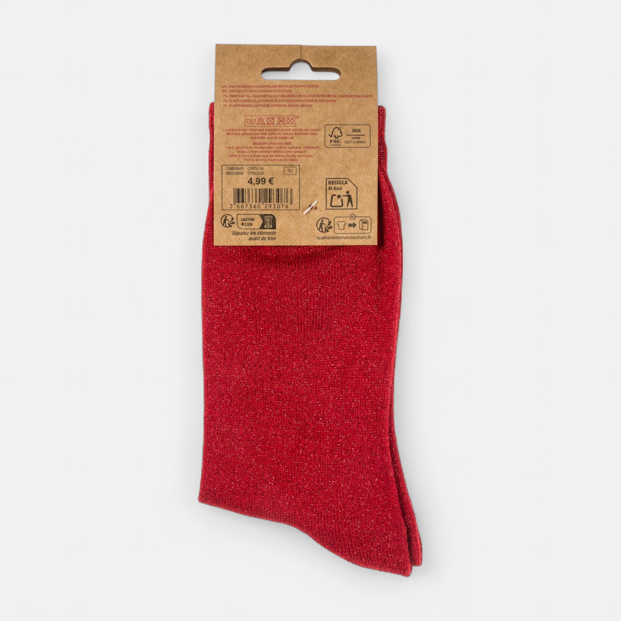 Chaussettes Femme rouge