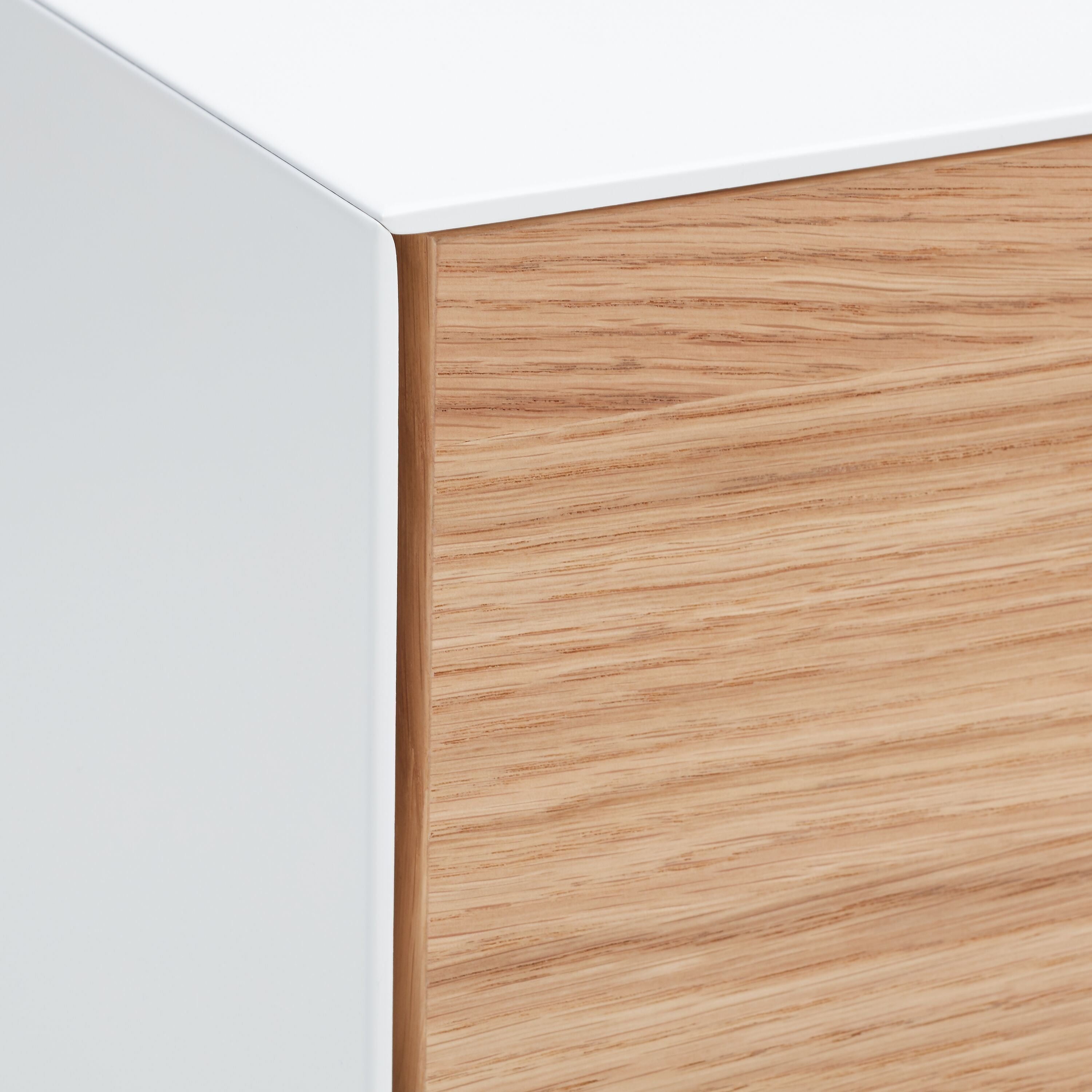 LUX Lowboard - Weiss / Eiche / B: 180.0 cm x T: 46.0 cm x H: 49.5 cm