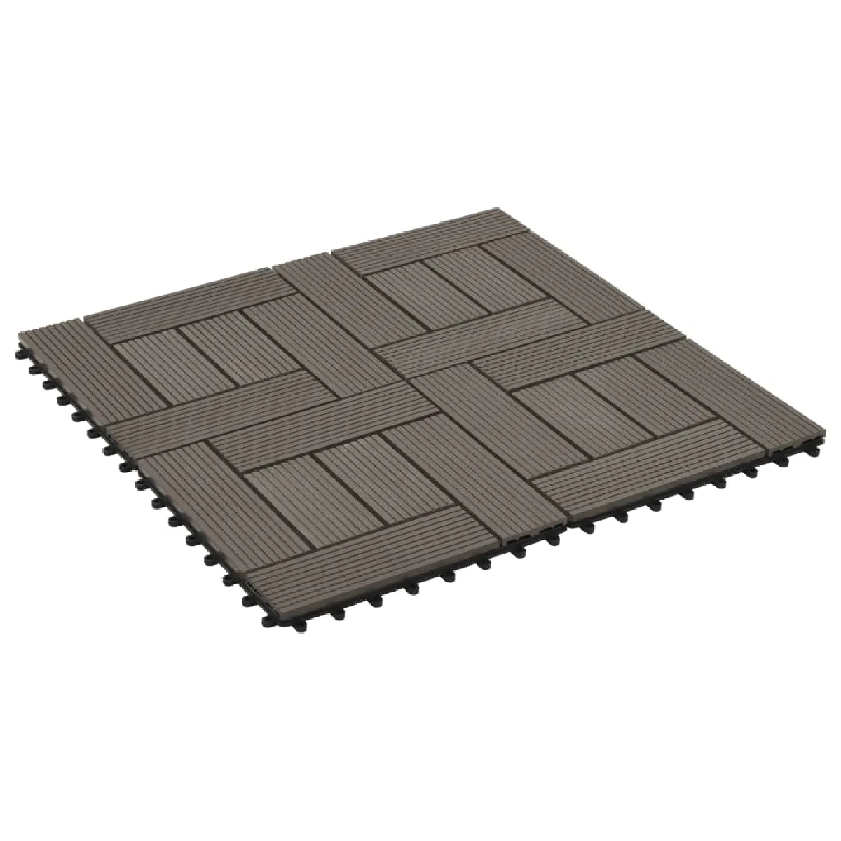 vidaXL Carreau Terrasse WPC 30x30 Marron Foncé