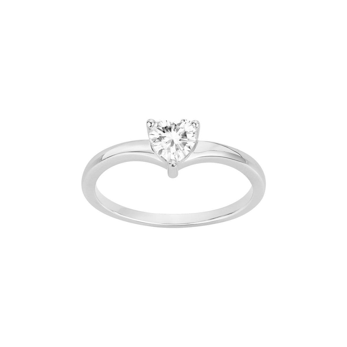 Bague de fiançailles en Argent avec oxyde de zirconium blanc